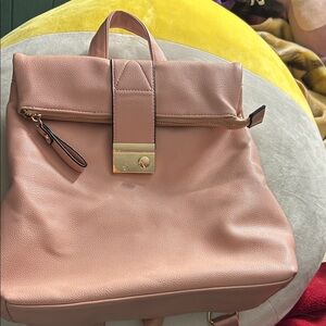 Elegant Pink Leather Backpack